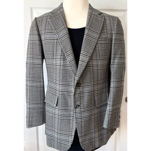 BURBERRY England Blue Grey Wool Houndstooth Blazer ~42R